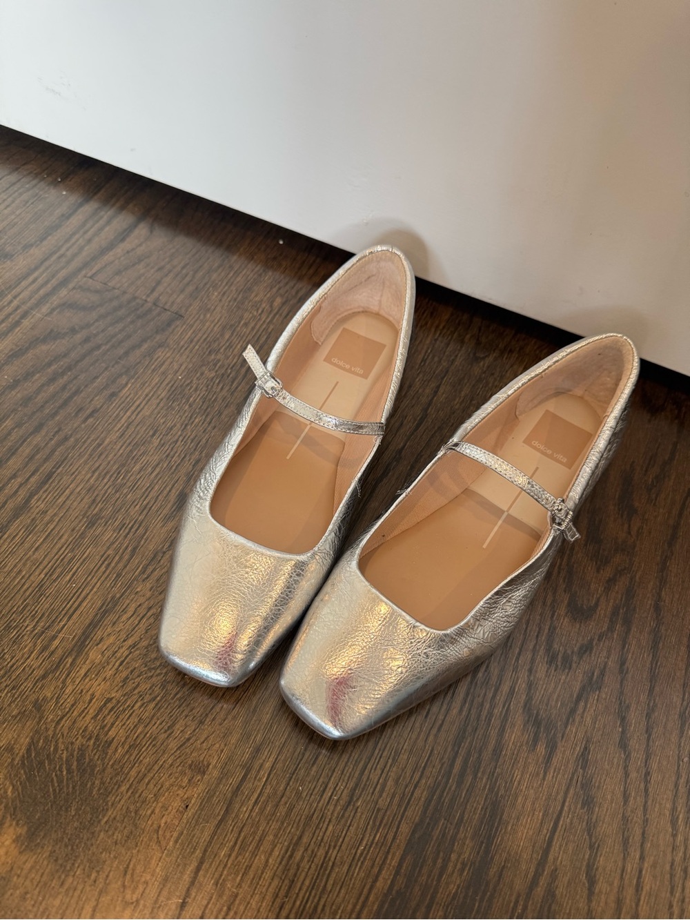 Dolce Vita Rodni Silver Mary Jane Square-Toe Flats